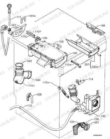 Взрыв-схема стиральной машины Electrolux EW876F - Схема узла Hydraulic System 272